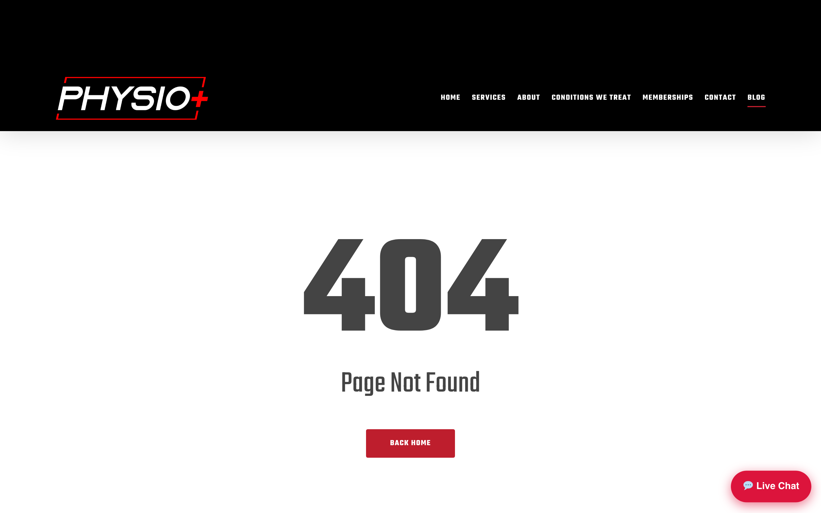 Original physioplustx.com blog article page with generic layout
